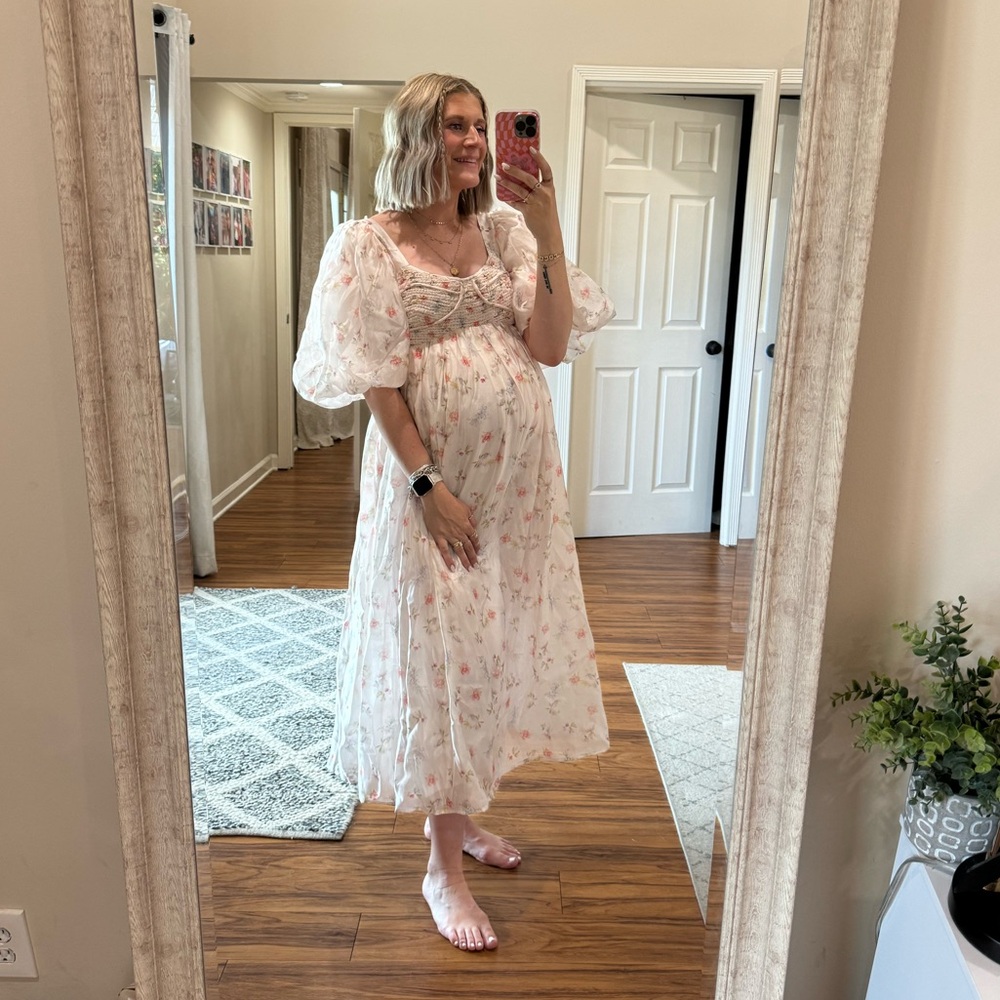 Floral Puff Sleeve Midi